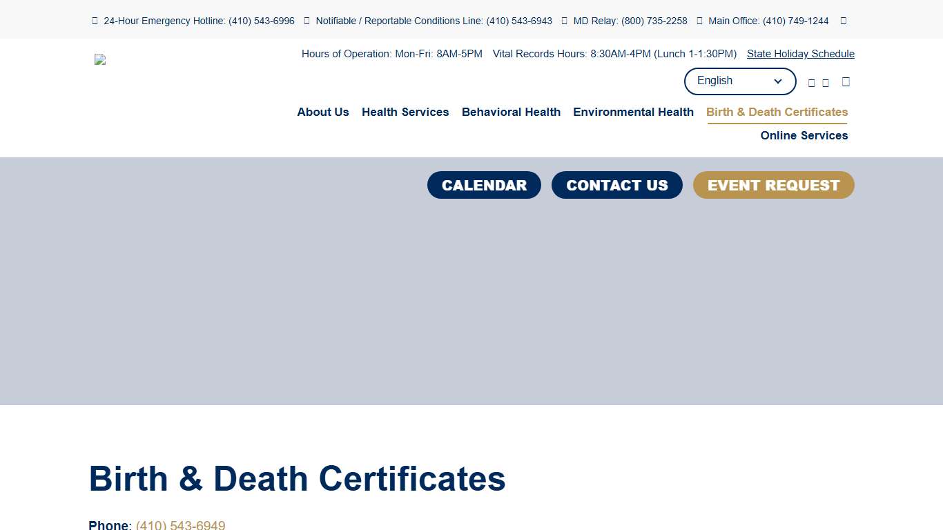 Birth & Death Certificates Wicomico County Health Department